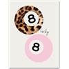 WAYUWGAN 8 Ball Leopard Print Retro Canvas Wall Art Lucky Girl Poster Funky Pink Y2k pittura estetica per appartamento ragazza camera da letto decorazione da parete 30,5 x 40,6 cm senza cornice