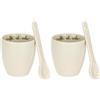 THUN, Caffeino Margherita con Cucchiaino in Porcellana, Ø 3.5 cm, 6.5 cm h, 110 cc, Cucchiaino 10 cm (Confezione da 2)