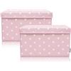 LIFENEY Set di 2 contenitori per bambini (37 x 25 x 21 cm), cestino portaoggetti per cameretta dei bambini e salotti (stella rosa)