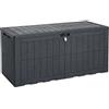 YITAHOME Scatola portaoggetti da esterni, 700 litri, impermeabile, per attrezzi da giardino, cuscini da patio e accessori per piscina, chiudibile, facile da montare, versatile panca o tavolo (grigio