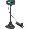 Dpofirs Webcam HD con microfono, webcam USB 640x480 DPI con supporto a collo d'oca, messa a fuoco manuale, sensore CMOS, fotocamera USB widescreen per chiamate, videoconferenze, live streaming