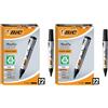 BIC Intensity, Marking 2000, Pennarelli Indelebil Neri ECOlutions, con il 51% di Materiali Riciclati, Punta Tonda Resistente, Cancelleria Casa e Ufficio, 12 Unità (Confezione da 2)