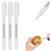 BOODPET Pennarelli Alimentari Bianchi Professionali (Set da 3) - Punta Fine, Penna Edibile Speciale per Superfici Scure, Cioccolato Fondente e Biscotti