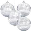 Keruozine 4 Pezzi Argento 10cm Specchio Disco Ball Specchio Disco Ball Ideale Per Un Partito O DJ Effetto Luce Di Natale Hanging Disco Luce