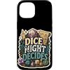 Jimbeels Custodia per iPhone 15 Dice Night Decides umorismo dadi fantasy