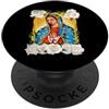 México Matching Family Couples Mexican S Our Lady Virgen De Guadalupe Saint Virgin Mary Roses Flowers PopSockets PopGrip Adesivo