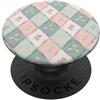 Floral Aesthetic Flower Botanical Gifts Motivo a scacchi pastello Cottagecore Tea Fiori di campo Floreale PopSockets PopGrip Adesivo