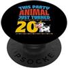 Matching Aesthetic Birthday Boy Merch Co This Party Animal Just Turned 20 Anni Mucca Tema Compleanno PopSockets PopGrip Adesivo
