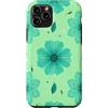 Floral Aesthetic Flower Botanical Gifts Custodia per iPhone 11 Pro Motivo floreale verde acqua scuro