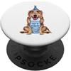 Irish Wolfhound Puppy Lover PS Irish Wolfhound Let's Pawty, festa di compleanno per amanti dei cani PopSockets PopGrip Adesivo