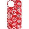 Red Paisley Bandana Western Floral Patte Custodia per iPhone 14 Plus Bandana Paisley Rosso Motivo Floreale Western