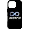 Neurodivergent Pride & Spectrum Aestheti Custodia per iPhone 16 Pro Neurospicy Infinity Loop | Autismo ADHD Umorismo - Glitch Art