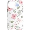 Floral Aesthetic Flower Botanical Gifts Custodia per iPhone 16 Pro Max Carino Crema Rosa Floreale Fiocco Foglie Modello Vintage