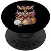 Vintage Retro Knitting Cute Lover Women Filato quadrato per uncinetto Big Floppa Caracal Cat Meme Granny PopSockets PopGrip Adesivo