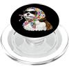 Vintage Retro Knitting Cute Lover Women Shih Tzu Dog Granny - Filato quadrato per uncinetto, per amanti dell'uncinetto PopSockets PopGrip per MagSafe