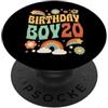 Matching Aesthetic Birthday Boy Merch Co Arte arcobaleno stile hippie anni '60 per bambino di 20 anni PopSockets PopGrip Adesivo