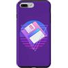 Retro PC Computer 80s Vaporwave Memorabi Custodia per iPhone 7 Plus/8 Plus Vaporwave 80s Memorabilia Retro 3.5 Floppy Disc