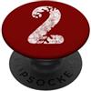 Distressed White Baseball Softball Team Baseball Softball Mom #2 Numero 2 Lacci Distressed Bianco PopSockets PopGrip Adesivo