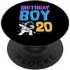 Matching Aesthetic Birthday Boy Merch Co Età 20 Anni Compleanno Ragazzo Dabbing Tema Esplorazione Spazio PopSockets PopGrip Adesivo