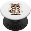 Instrument Recorder Player Gifts Cat With Sunglasses Playing Recorder Music PopSockets PopGrip Adesivo