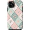 Floral Aesthetic Flower Botanical Gifts Custodia per iPhone 11 Pro Motivo a scacchi pastello Cottagecore Tea Fiori di campo Floreale