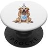 Golden Retriever Puppy Lover PS Golden Retriever Let's Pawty, festa di compleanno per amanti dei cani PopSockets PopGrip Adesivo