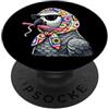 Vintage Retro Knitting Cute Lover Women African Grey Parrot Granny Square Crochet Filato Uncinetto PopSockets PopGrip Adesivo