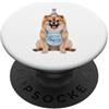 Pomeranian Puppy Lover PS Pomeranian Let's Pawty Birthday Party Amante dei cani PopSockets PopGrip Adesivo