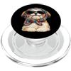 Vintage Retro Knitting Cute Lover Women Shih Tzu Dog Granny - Filato quadrato per uncinetto, per amanti dell'uncinetto PopSockets PopGrip per MagSafe