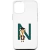 Timowo Studio Custodia per iPhone 12/12 Pro Giraffa Diploma Lettera N Alfabeto Animale