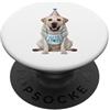 Labrador Retriever Puppy Lover PS Labrador Retriever Let's Pawty festa di compleanno amante dei cani PopSockets PopGrip Adesivo