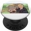 Albino Buffalo Funny Cartoon Graphics Cute Albino Buffalo That Looks Like Trump PopSockets PopGrip Adesivo