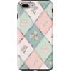 Floral Aesthetic Flower Botanical Gifts Custodia per iPhone 7 Plus/8 Plus Motivo a scacchi pastello Cottagecore Tea Fiori di campo Floreale