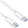 PureLink Cavo da USB-A a USB-A, USB 3.1 Gen 1 con trasferimento dati 5 GB/s, bianco, 1,00 m