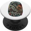 Japanese Massive ancient sea dragon wave Giapponese Sea Dragon Chaos Wave Samurai Vintage anime Amanti PopSockets PopGrip Adesivo