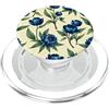 Floral Aesthetic Flower Botanical Gifts Fiori blu scuro astratto floreale PopSockets PopGrip per MagSafe
