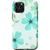 Floral Aesthetic Flower Botanical Gifts Custodia per iPhone 11 Pro Motivo floreale verde menta