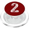 Distressed White Baseball Softball Team Baseball Softball Mom #2 Numero 2 Lacci Distressed Bianco PopSockets PopGrip per MagSafe