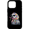 Vintage Retro Knitting Cute Lover Women Custodia per iPhone 16 Pro African Grey Parrot Granny Square Crochet Filato Uncinetto