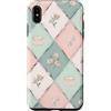 Floral Aesthetic Flower Botanical Gifts Custodia per iPhone XS Max Motivo a scacchi pastello Cottagecore Tea Fiori di campo Floreale