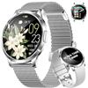 HIRREO Orologio intelligente da donna, 7,9 mm, sottile, 1,32", HD, AMOLED, elegante orologio da fitness, per iOS Android, ciclo mestruale, monitoraggio della salute, 100+ modalità sportive