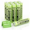 KINREECELL Batterie AAA ricaricabili, batterie solari NI-MH triple-A con capacità reale, 1,2 V precaricate per luci solari, catene luminose, luci solari (AAA-300 mAh, 12 pezzi)