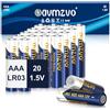 avmzvo Batterie AAA, 20 pezzi, 1,5 V, batterie alcaline LR03, potenza durevole, potente, può essere utilizzata per giocattoli, sveglia e altri dispositivi elettronici