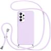 Jrkvniv Cover con Cordino per Samsung Galaxy A13 4G, Custodia con Laccio Collana Tracolla Collo Silicone Antiurto TPU Opaca Protettiva Case per Samsung A13 4G 6.6,Viola