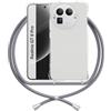 ANFAIRLACE Cover Cordino Compatibile con Realme GT 8 Pro, Custodia Trasparente TPU Morbido Silicone Regolabile Antiurto Collana Chiaro Case, Grigio