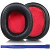 Aiivioll WS660BT Cuscinetti auricolari di ricambio compatibili con ATH-WS660BT cuffie Bluetooth senza fili Over-Ear, schiuma di memoria in pelle proteica, comodi e durevoli (nero rosso)