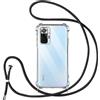 Vauki Cover con Cordino per Xiaomi Redmi Note 10 Pro 4G,Custodia con Laccio Collana Tracolla Trasparente Silicone TPU+PC Bumper Back Antigraffio Proteggere Case Corda per Redmi Note 10 Pro 4G,Nero