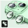 Kucheed Proteggi Obiettivo Della Fotocamera Compatibile con per iPhone 12/12 Mini, Proteggi Schermo per Fotocamera in Vetro Temperato HD, Anelli Singoli in Metallo con Allineamento Automatico
