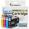 Mondo Stampa Cartucce Compatibili per Brother LC424 Multipack 4 Colori (Nero, Ciano, Magenta, Giallo) Resa 750 Pagine, per Stampanti DCP-J1200W, DCP-J1200WE