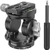 WEYLLAN VH7 - Testa per treppiede per fotocamera con Arca Swiss Quick Release Plate, Fluid Head Treppiede per fotocamera DSLR Camcorder, in metallo panoramavideo Treppiede Fluid Head Pan Tilt, carico